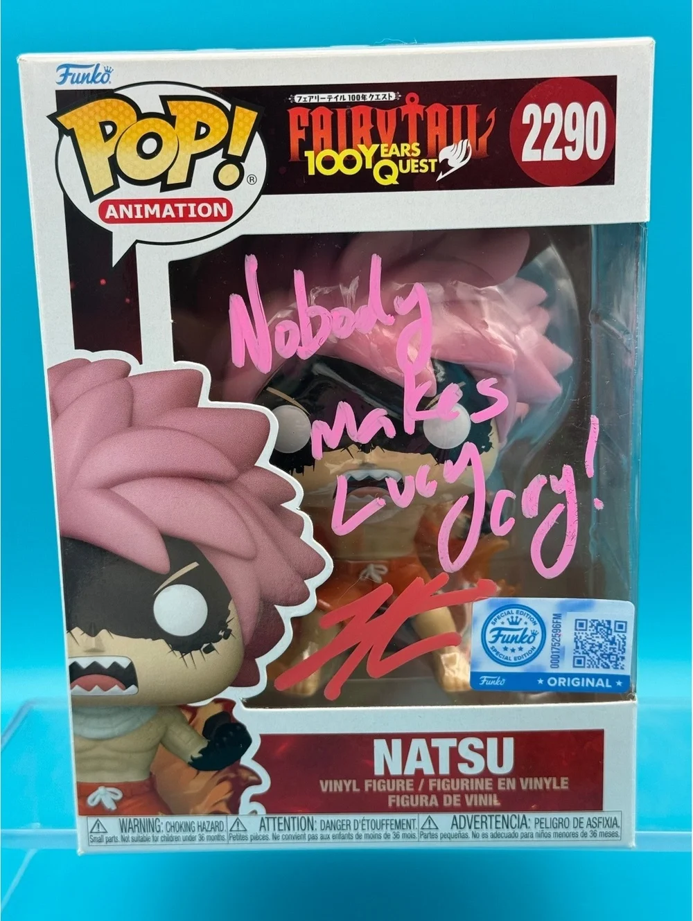 Todd Haberkorn Signed Natsu Fired up fairy tail Funko 2290 with MAS COA